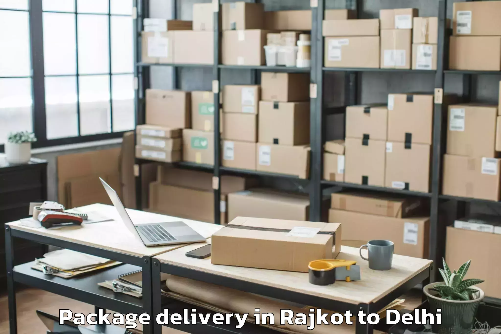 Hassle-Free Rajkot to East Delhi Package Delivery